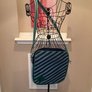 Striped Green and Blue Shoulder Bag